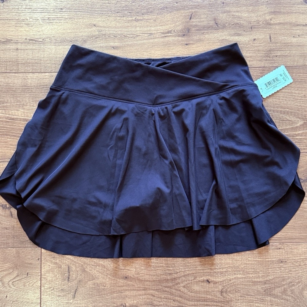 Simply Southern NWT Classic Crossover Skort Black Flowy Skirt Shorts Sz Large L